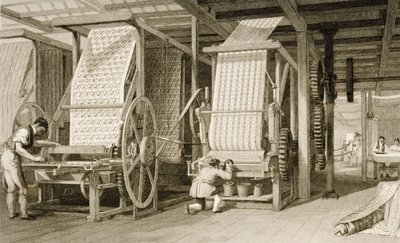 Calico printing in a cotton mill by Thomas Allom